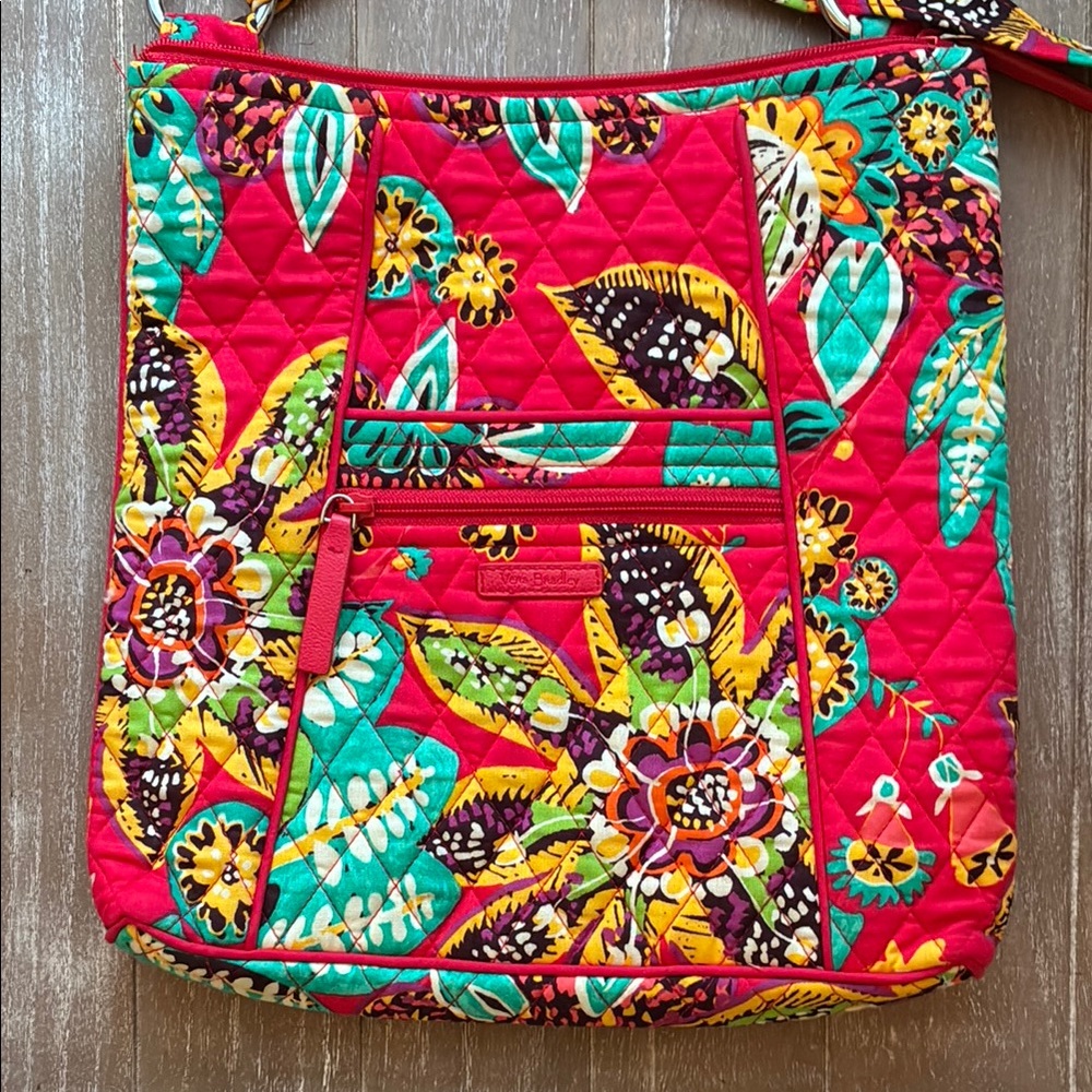 Vibrant Floral Quilted Crossbody Bag